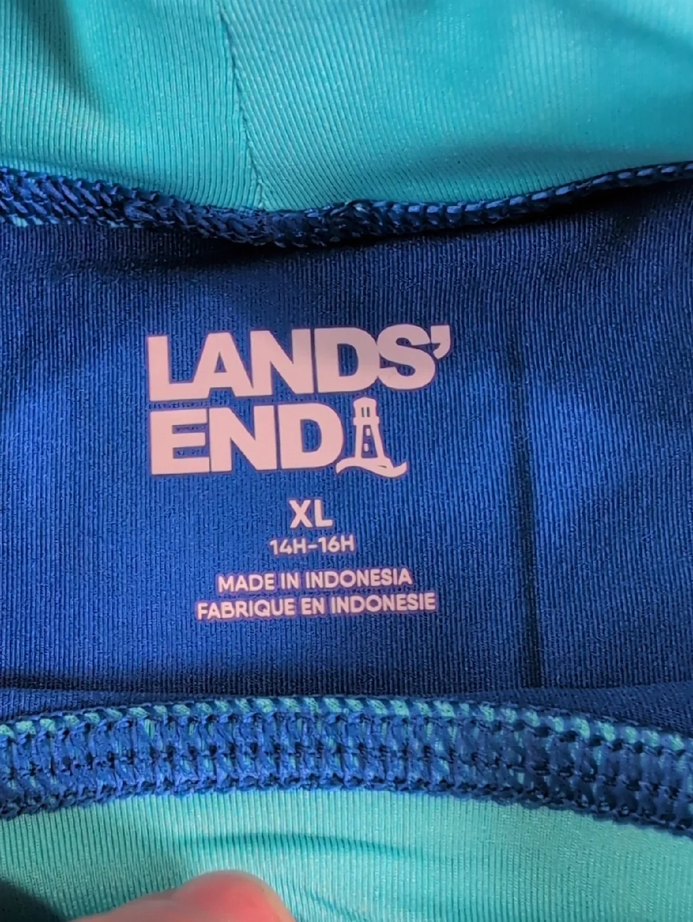 Lands's End Short Sleeve Rash Guard Shirt Size Husky XL